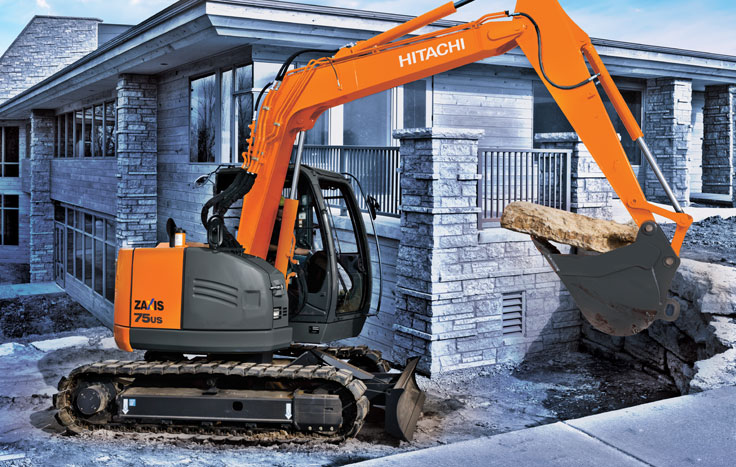 Hitachi Reduced-Tail-Swing Excavator ZX75US-5