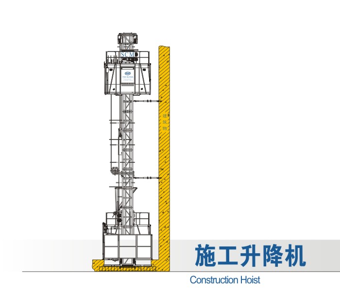 Sichuan Construction Machinary SC200/200W Type 2t/2t Construction Hoist
