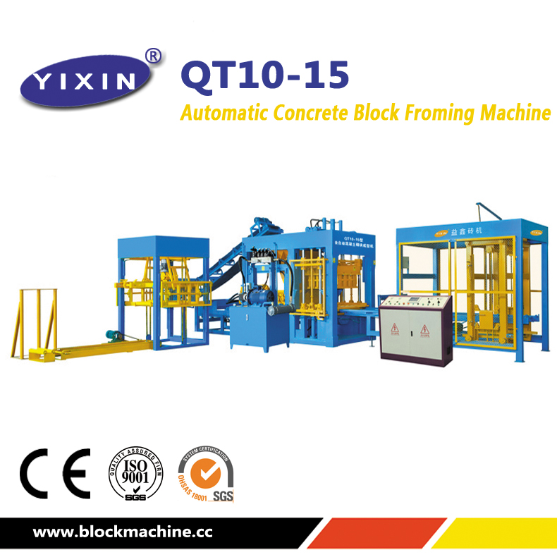 Yixin Machinery QT10-15 Automatic Concrete Block Froming Machine