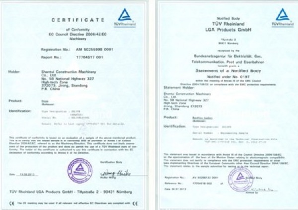 Shantui SD13YE Bulldozer Awarded CE Certification