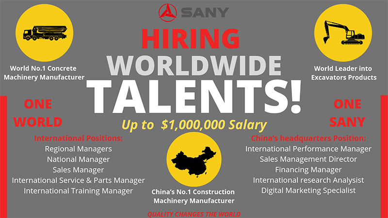 Sany is hiring worldwide talents