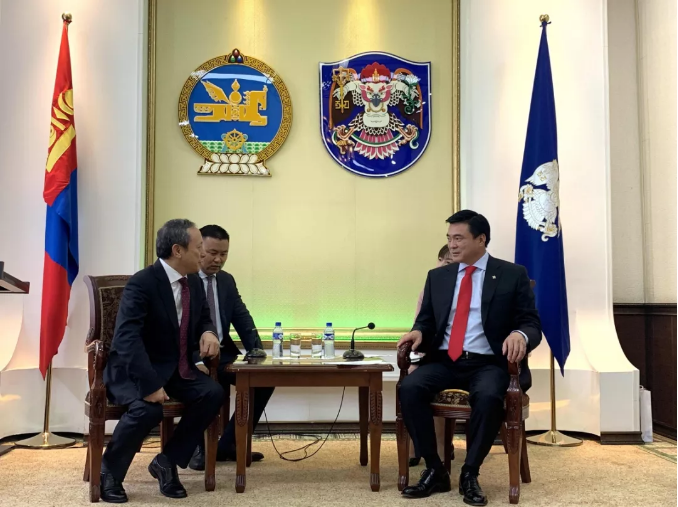 Wang Min makes an official visit to the mayor of Ulaanbaatar, Mongolia
