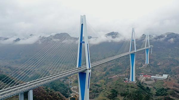 The world's tallest concrete tower bridge has been opened to traffic