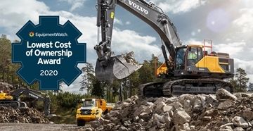 Volvo CE Machines Win EquipmentWatch Awards for Highest Retained Value and Lowest Cost of Ownership