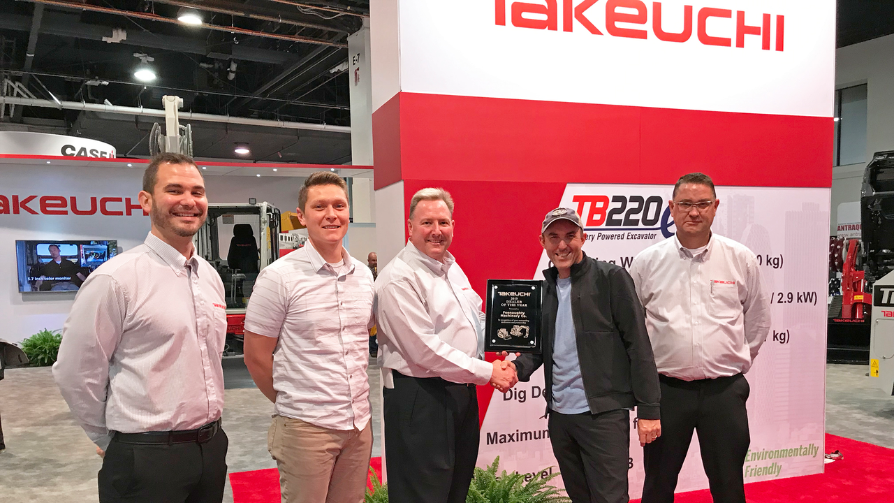 Takeuchi Awards Feenaighty Machinery Company with Takeuchi Dealer of the Year Award