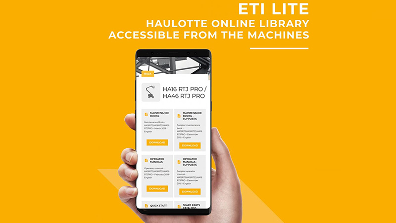 Haulotte launches ETI LITE , an online library accessible from the machines