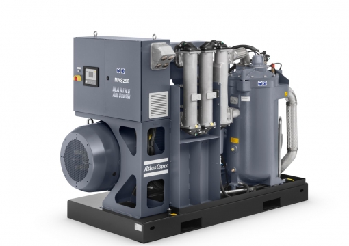 Atlas Copco MAS oil-injected screw compressors for marine medical as equipment