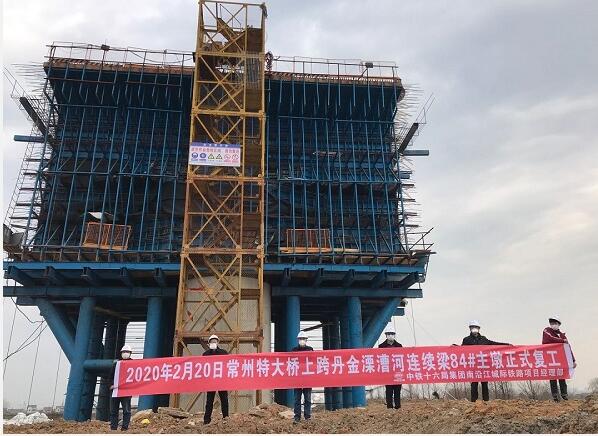 Key railway construction projects in jiangsu province have resumed construction