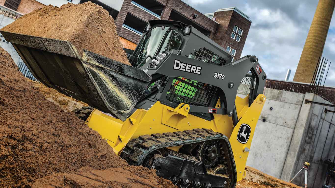 317G Compact Track Loader working on a job