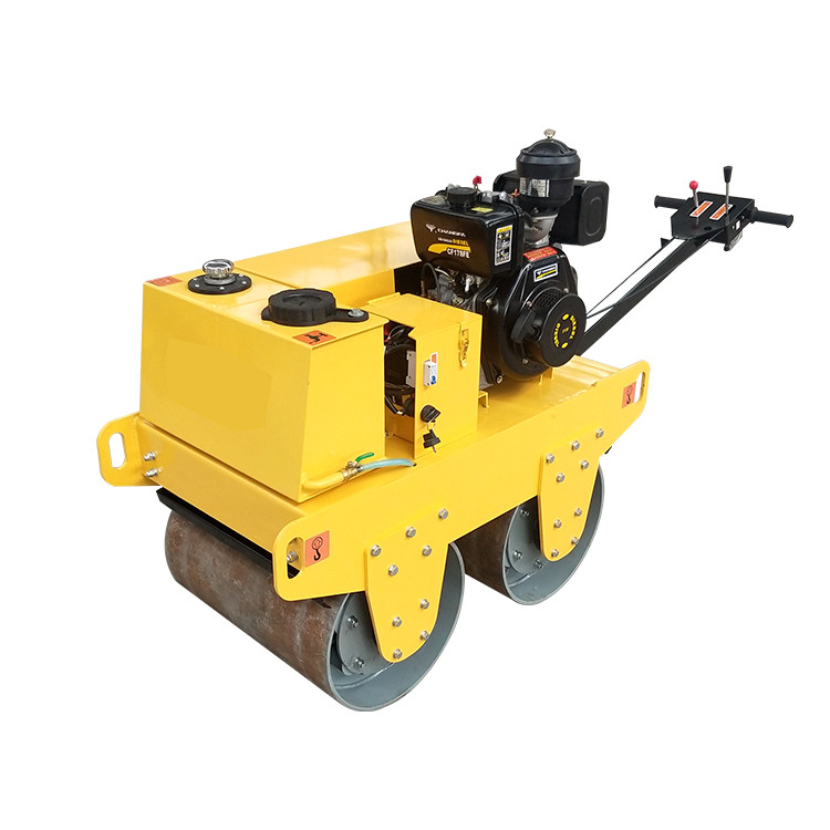 YIXUN China walk-behind small double steel drum diesel roller vibratory roller compactor