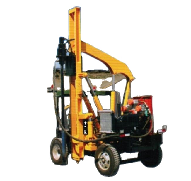 YIXUN High-speed small guardrail piling machine small four-wheel multi-function drilling and drilling machine 260