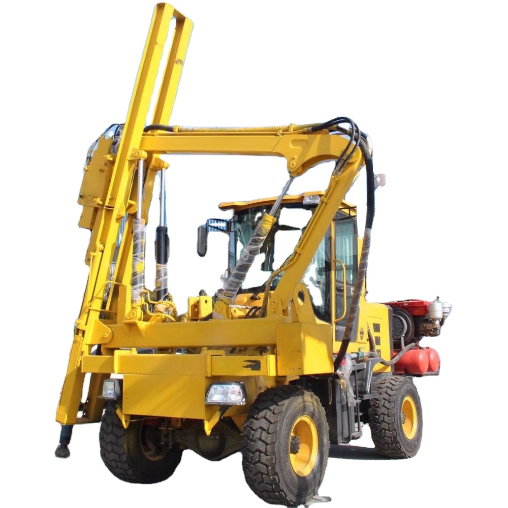YIXUN Loader type guardrail pile driver Construction Highway Guardrail Hydraulic Pile Driver drilling machine
