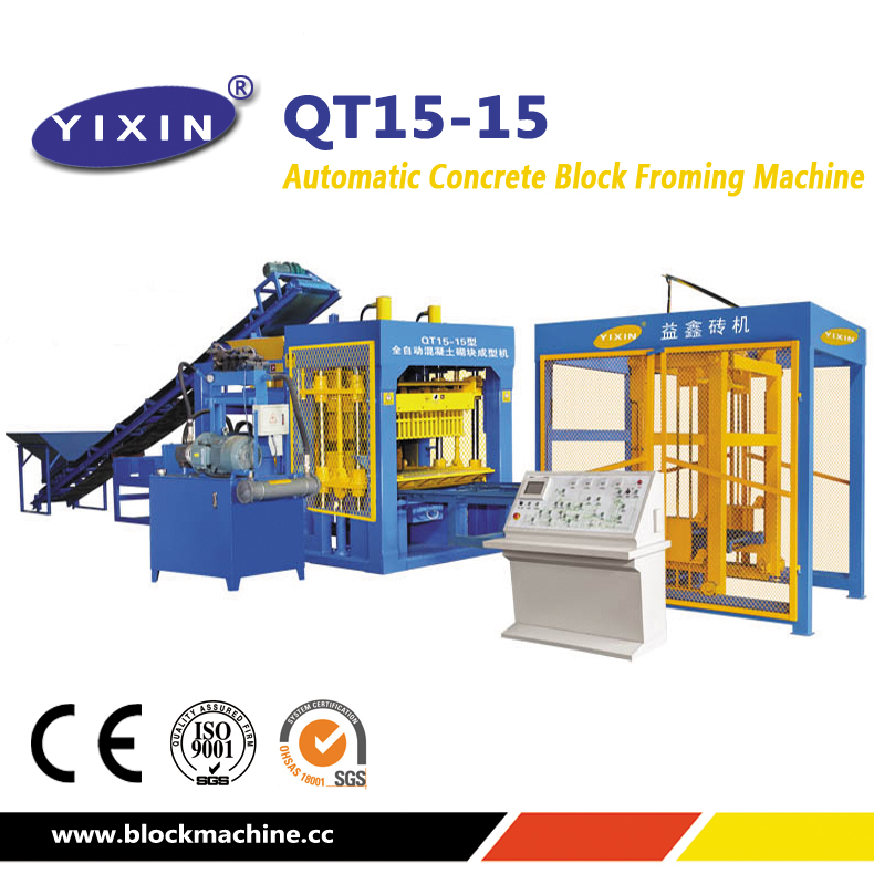 Yixin Machinery QT15-15 Automatic Concrete Block Forming Machine