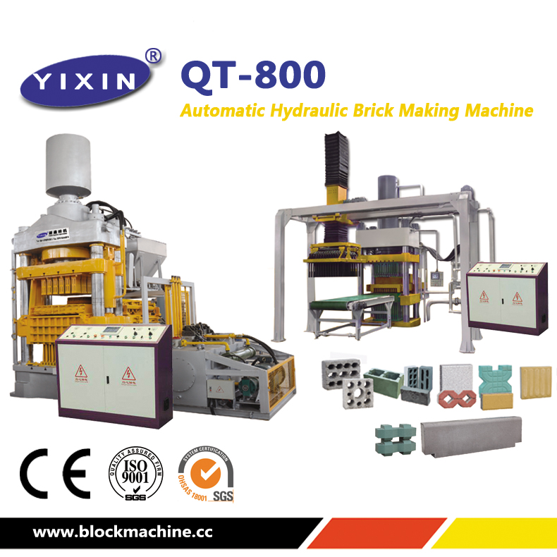 Yixin Machinery QT800 Automatic Hydraulic Brick Making Machine