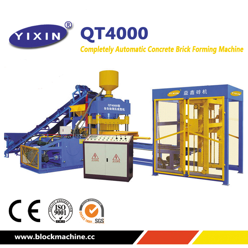 Yixin Machinery QT4000 Completely Automatic Concrete Brick Forming Machine