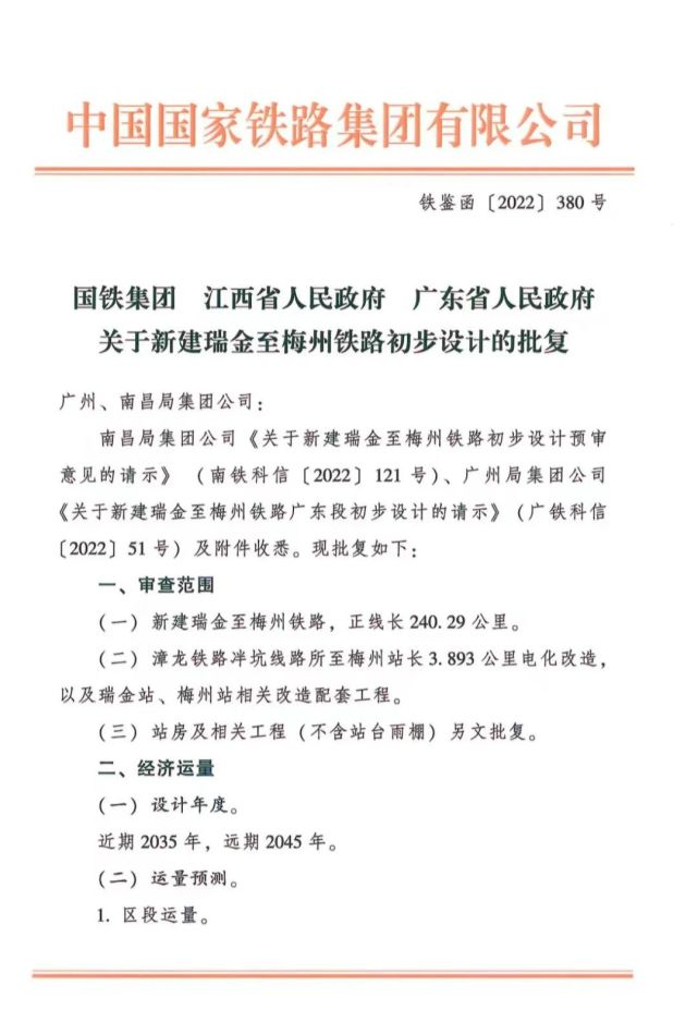 The preliminary design of the whole railway line in Ganzhou has been approved! The total investment is about 17.3 billion yuan.