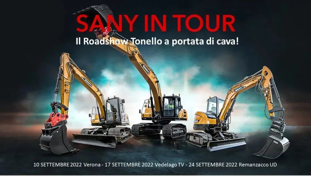 SANY IN TOUR！ Sany Italy's 11 Excavators Unveiled in Veneto