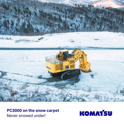 Komatsu: PC3000 working on snow