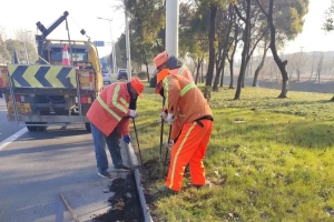 People are diligent and spring comes early to maintain the road, when the highway department starts the spring maintenance work.