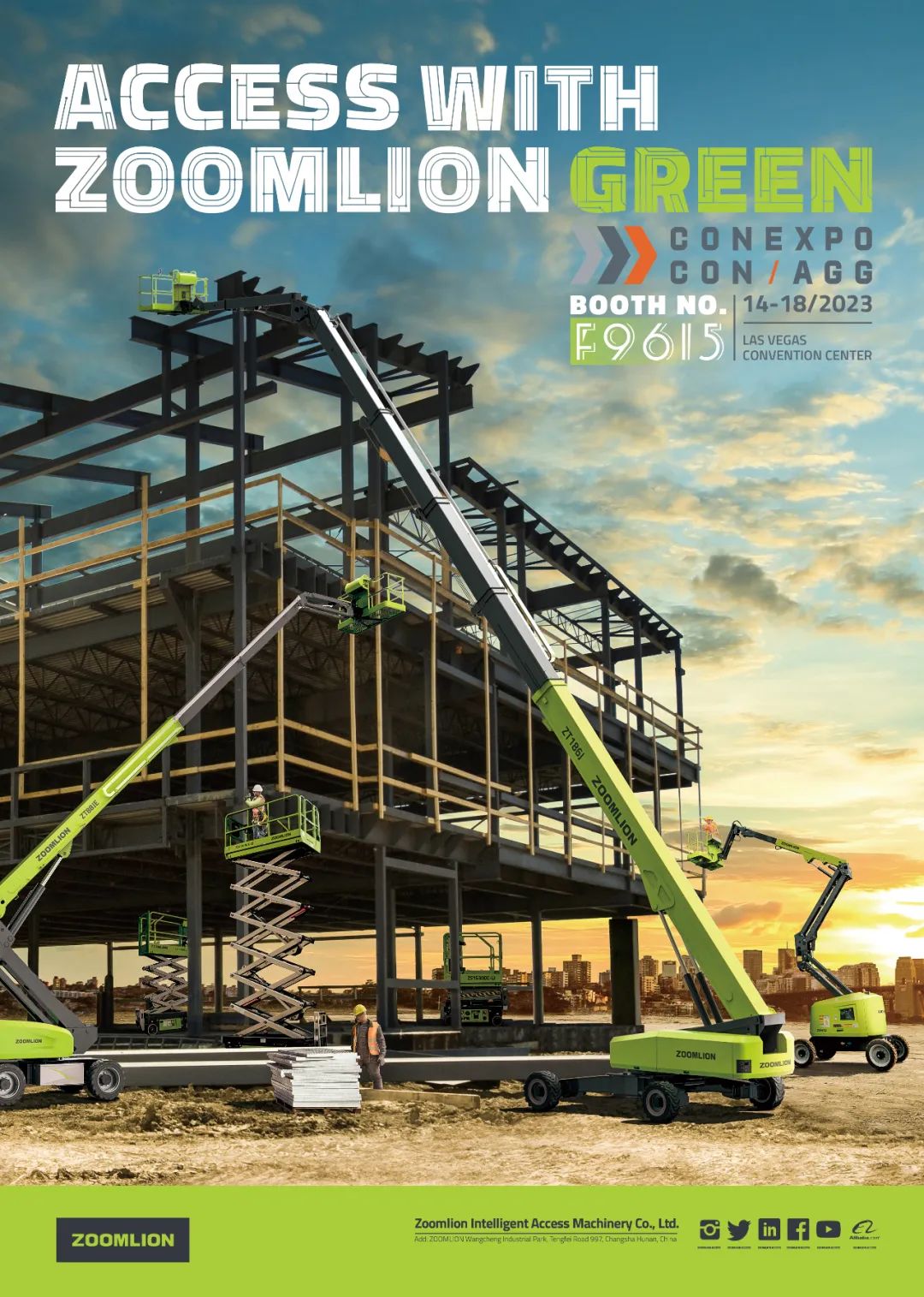 "Masters" assemble to see it first! Zoomlion Intelligent High Machine 7 Star Products Go to 2023 US Exhibition