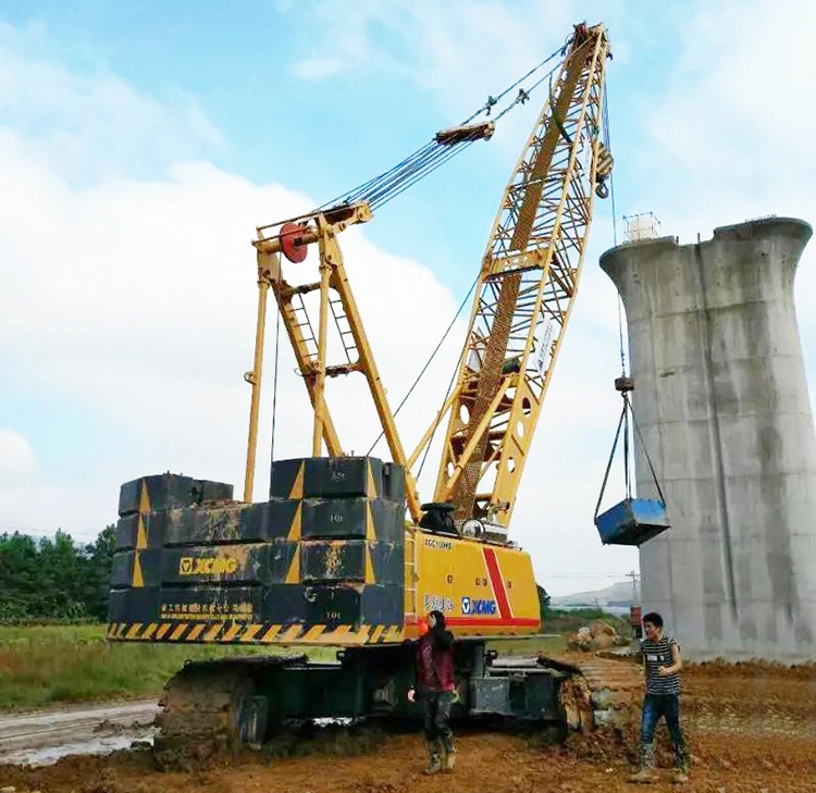 XCMG Official 100 Ton Hydraulic Diesel Engine Drive Rubber Crawler Crane with CE Certificate