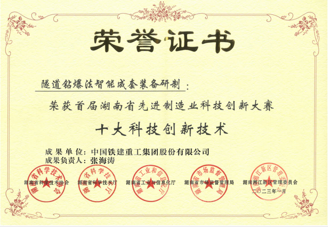 China Railway Construction Heavy Industry won three honors of "First Hunan Advanced Manufacturing Science and Technology Innovation Competition"