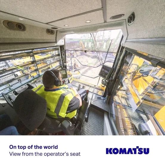 Komatsu: Looking out of the excavator cab