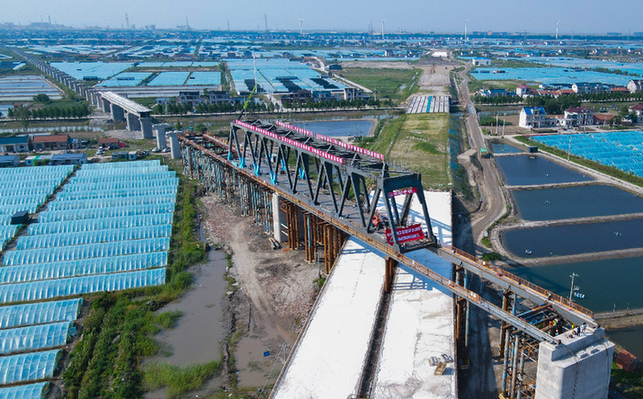 The construction of Yanglu Railway, a new outlet of Tongzhou Bay, has been accelerated again.