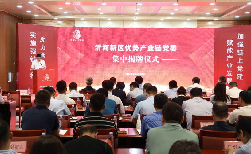 Strengthening the Development of Party Building Enabling Industry in the Chain — — The Centralized Unveiling Ceremony of the Party Committee of the Advantage Industry Chain in Yihe New Area was Held in Lingong