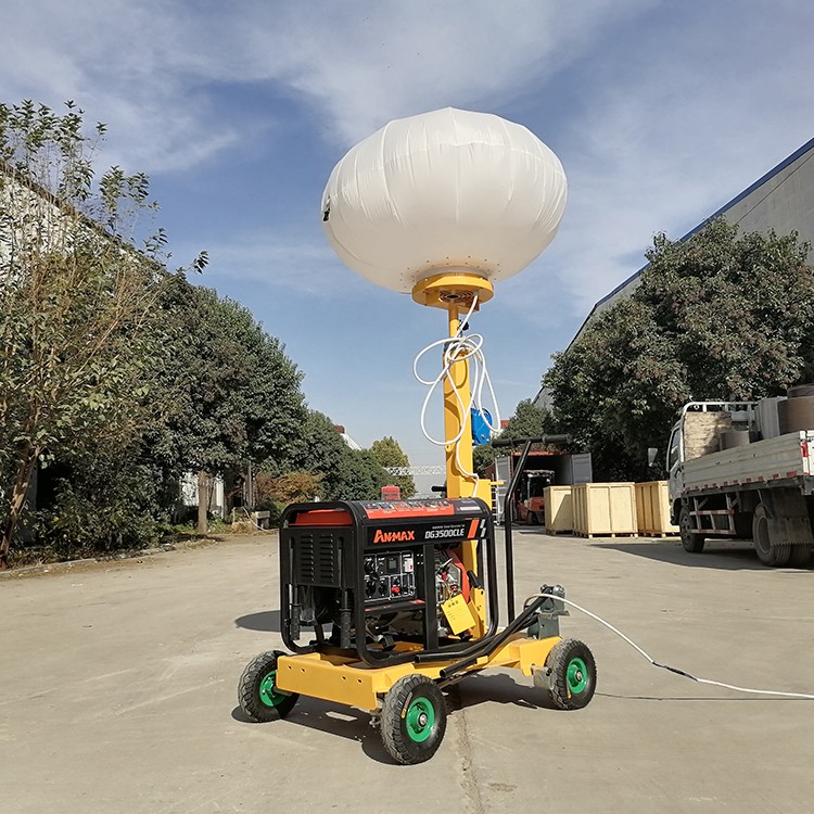 XCMG Official 5m 1000W*2 Hand Push Operated Lifting Telescopic Mobile Metal Halide Lamp Balloon Light Tower