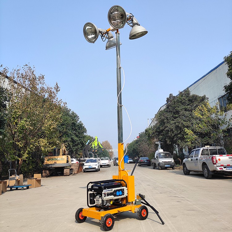 XCMG Official 5m Hand Push Lifting Telescopic Mobile Halogen Lamp Light Tower for Construction Site and Mining