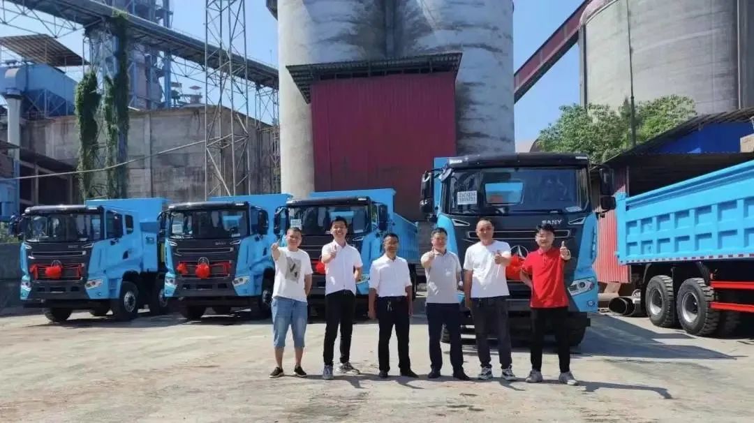 Another batch of Sany new energy dump trucks delivered!