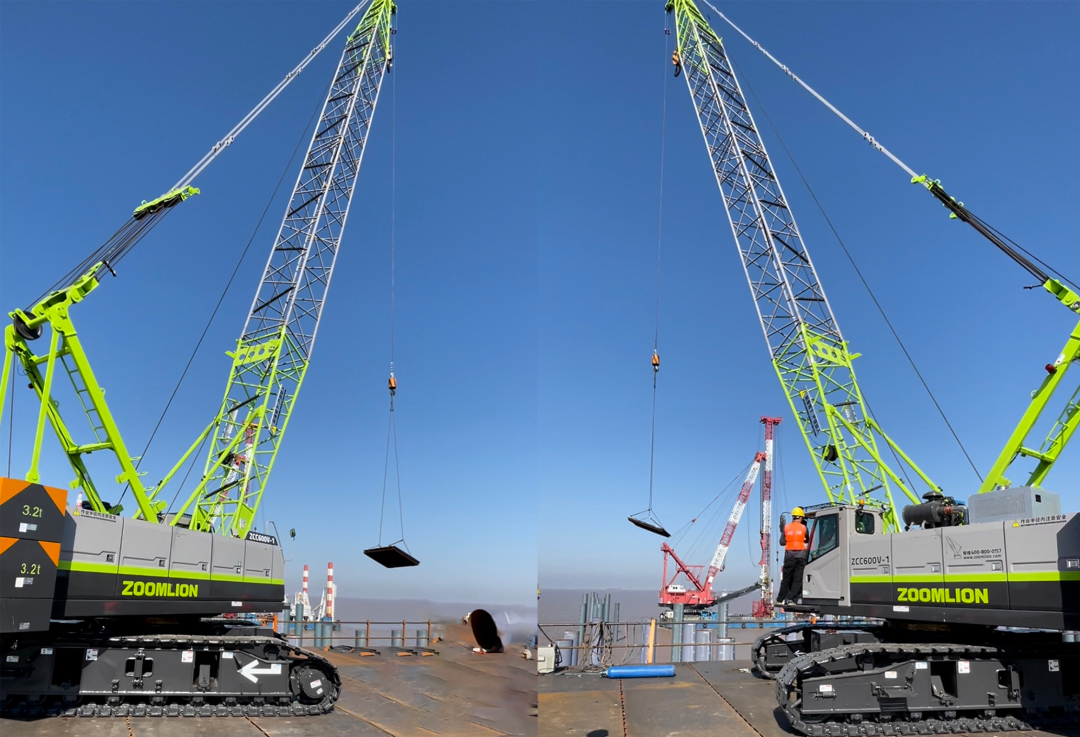 Construction Case | ZCC600V-1 Crawler Crane Helps the Construction of Operating Platform for Hangzhou Bay Sea-Crossing Railway Bridge