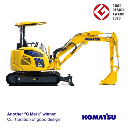 Komatsu PC30E-6 won the "2023 Excellent Design Award"