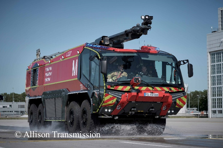 Munich Airport Fire Brigade Equipped with Allison Automatic Transmission Puma Fire Truck "Full Fire"