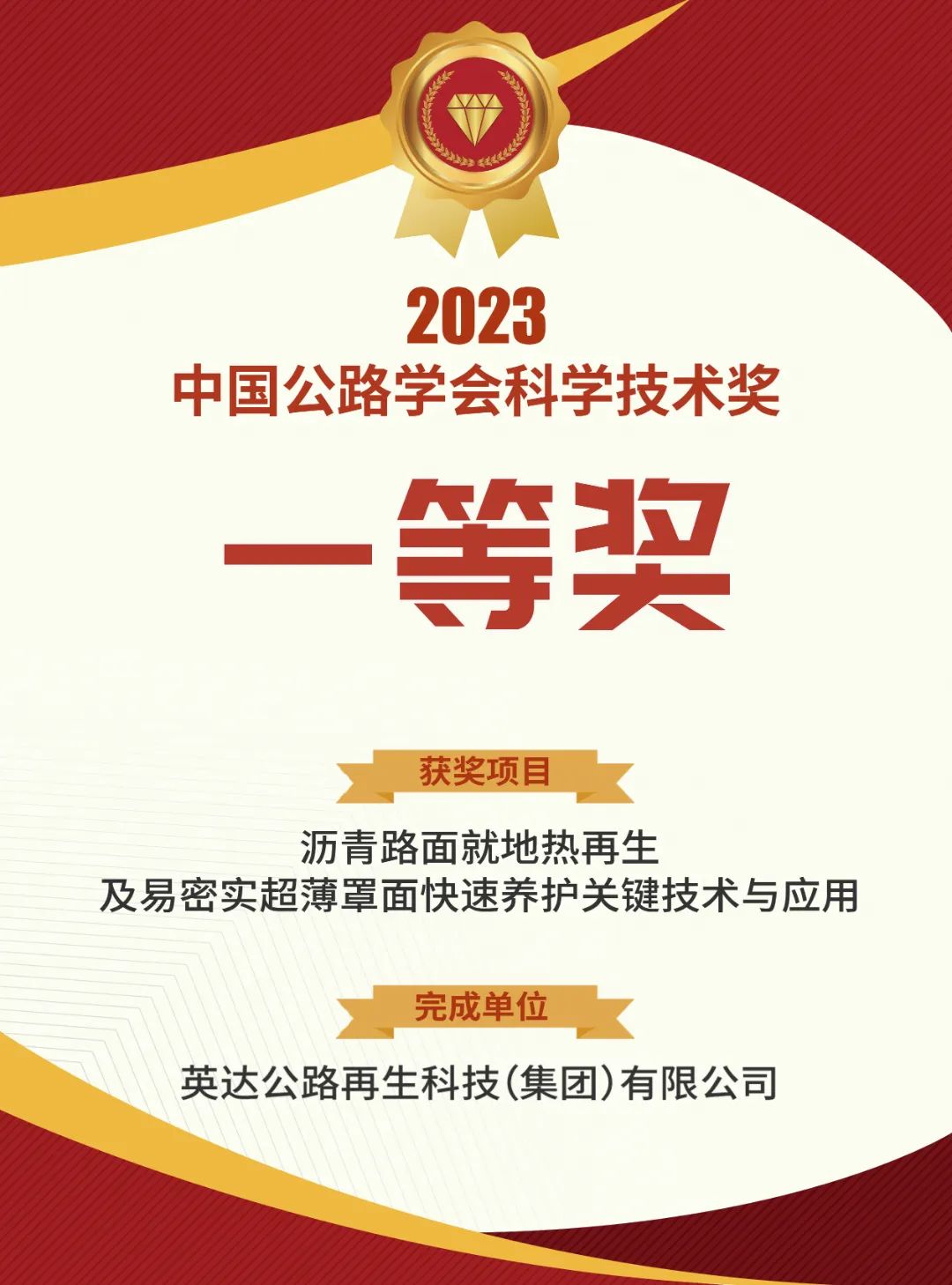 [Highway Doctor] won the first prize of Science and Technology Award of China Highway Society, the highest award in the field of highway in China!