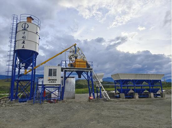 Shantui Jianyou Concrete Mixing Plant serves the construction of 17 bridges in Mangeru-Kagaguga, Papua New Guinea