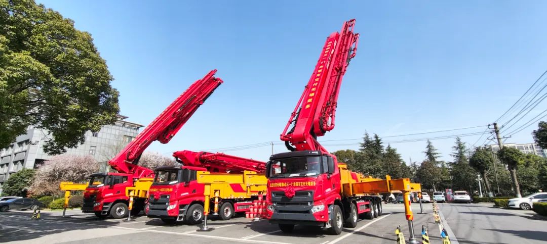 Here comes the pump truck! Batch of Sany 71m pump trucks delivered to Wuxi, Jiangsu again