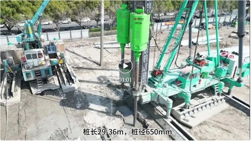 Energy saving and emission reduction, rush the construction period! The static drilling and rooting machine of Shanggong Machinery is very awesome this time!