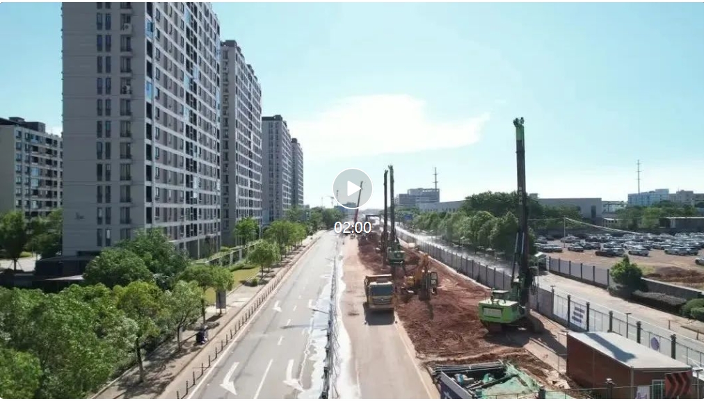 Helping the Construction of Urban Pipe Gallery Demonstrates the Strength of Taixin Card Bottom, and Several Caterpillar Chassis Drilling Rig of Taixin Machinery Helps the Construction of Comprehensive Pipe Gallery Project in a City of Zhejiang Province