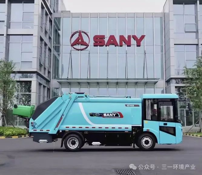 Big Blue Eater! SANY Environment Pure Electric Low Entrance Compression Garbage Truck