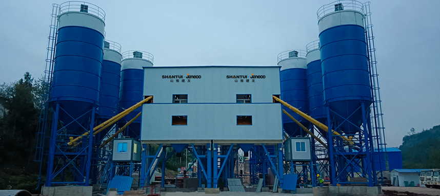 Shantui Jianyou Concrete Mixing Station serves the construction of Tiaodeng Reservoir in Chongqing