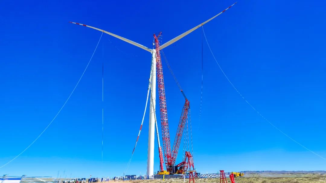 Installation of the first onshore 10 MW wind turbine in Mingyang completed by SANY SCC17000TM-1 crane