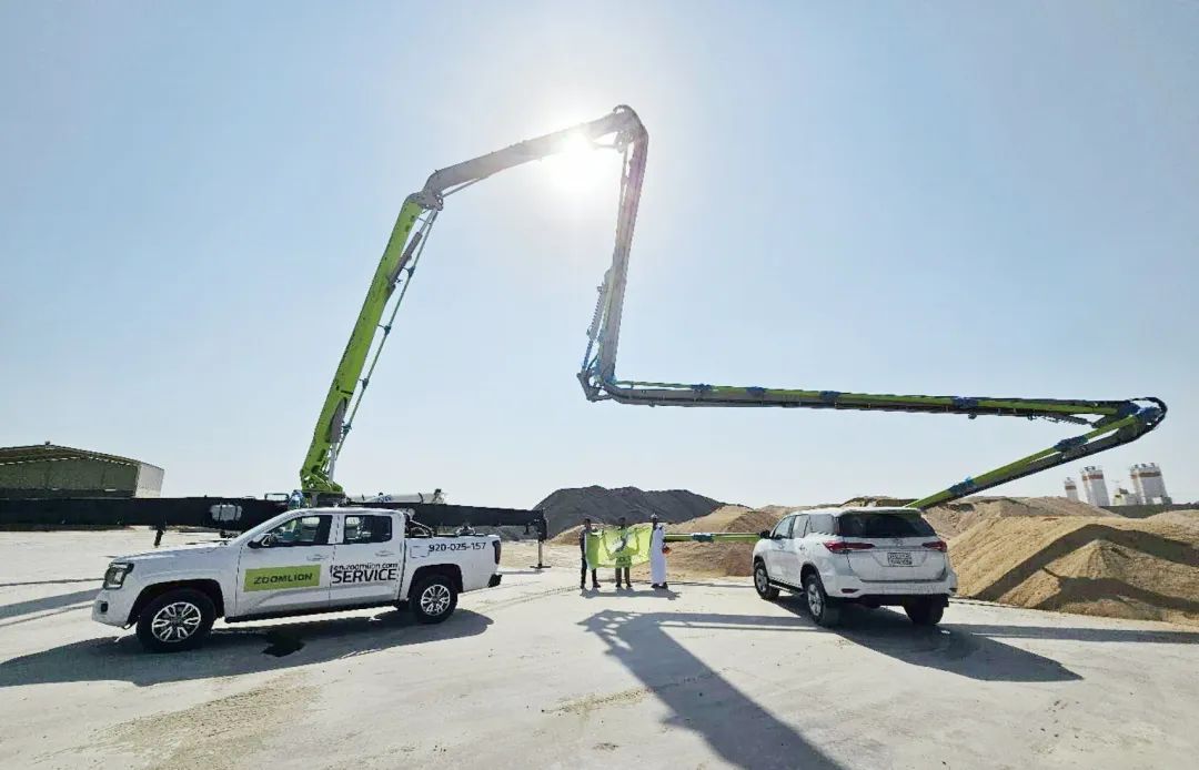 Aurora Green Leaps Saudi Arabia! Successful delivery of Zoomlion 66-meter pump truck