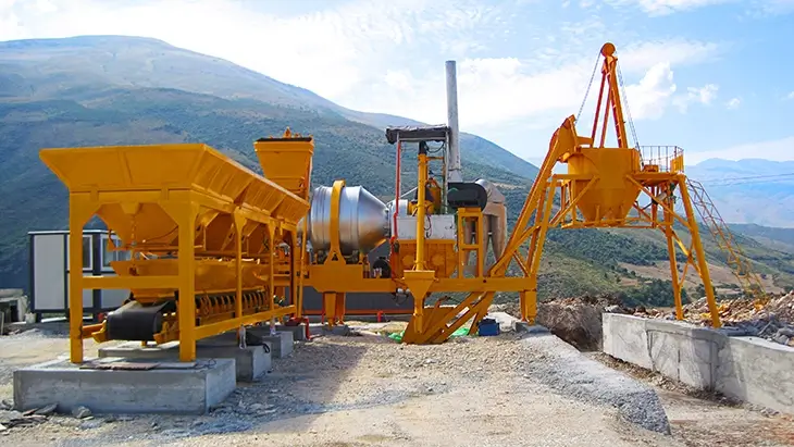 ACE Group's Compact Asphalt Mixing Plant Without A Mixing Tower Offers High Cost-Effectiveness CAP80 Model 80 T/H Capacity With Optional Fuel Types