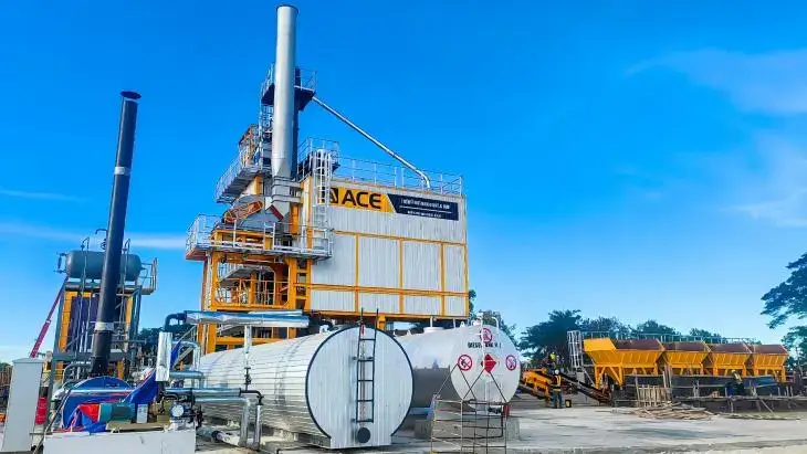 ACE Group BAP100 100t/h Stationary Intermittent Asphalt Mixing Plant for Sale – Robust Batch Plant with Automated Control for Urban Development and Secondary Highways in Desert Conditions