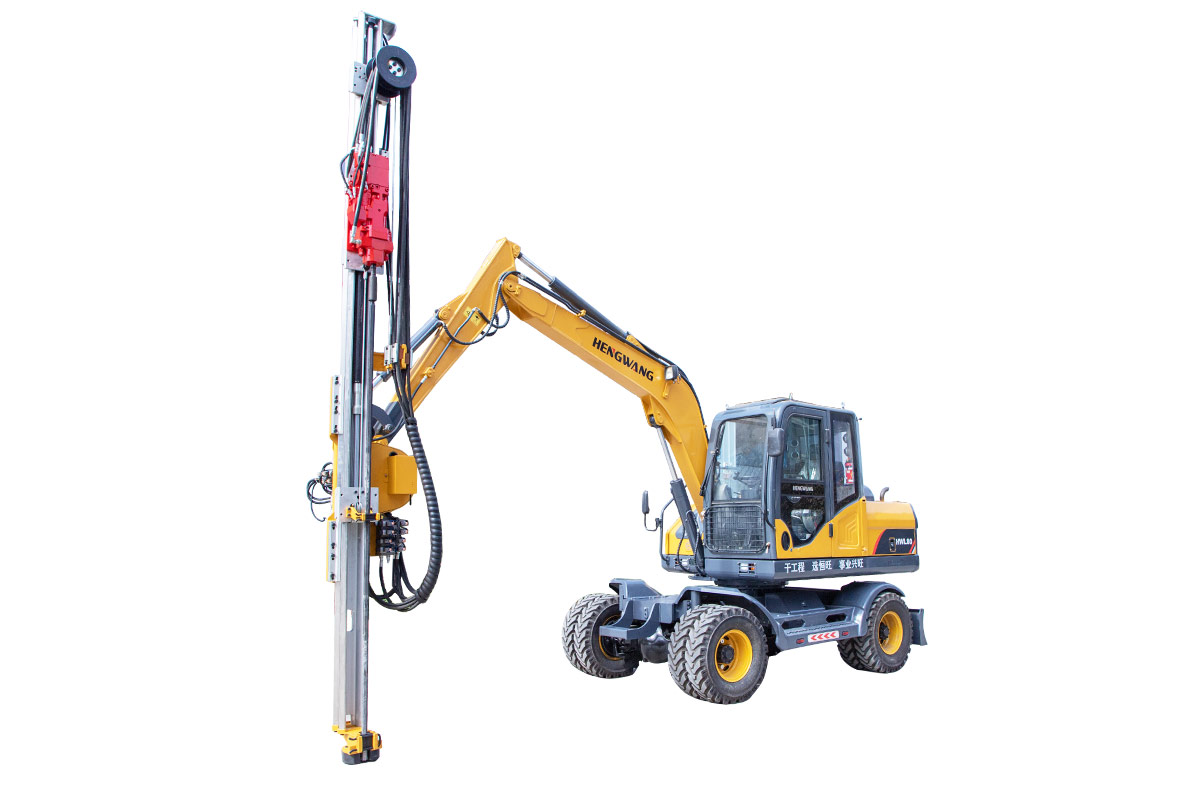 Hengwang HW200 Excavator Mounted DTH Drilling Rig Modification