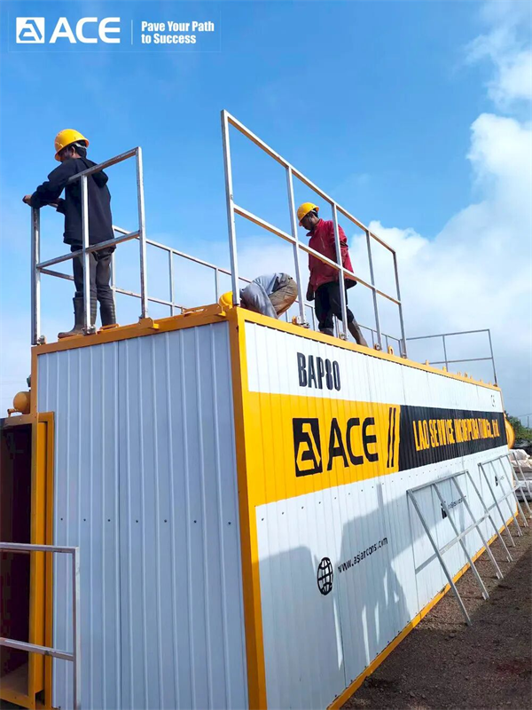 Arriving in Laos! Installation of the ACE Group BAP80 batch asphalt mixing plant has officially commenced. ACE Group continues its global expansion!  Recently, the BAP80 batch-type asphalt mixing plant manufactured by Asian Construction Equipment Group Co